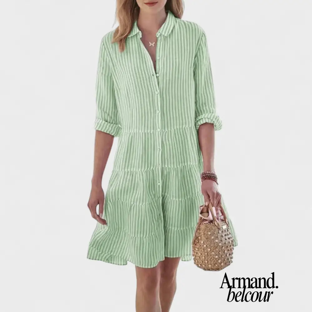 Cristina | Vestido de verano a rayas Verde / S