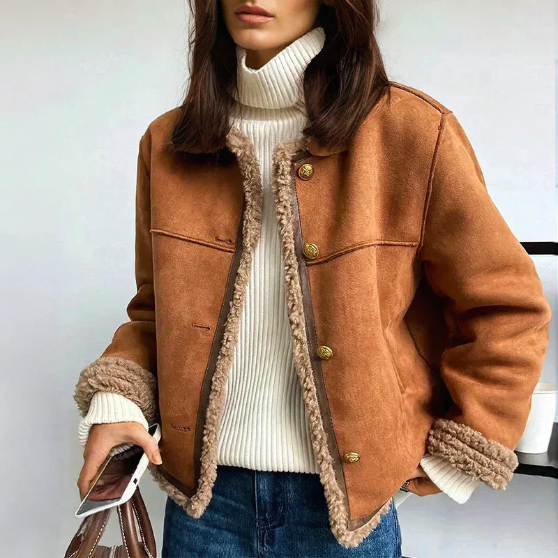 Soraya | Jacke mit Shearling-Besatz