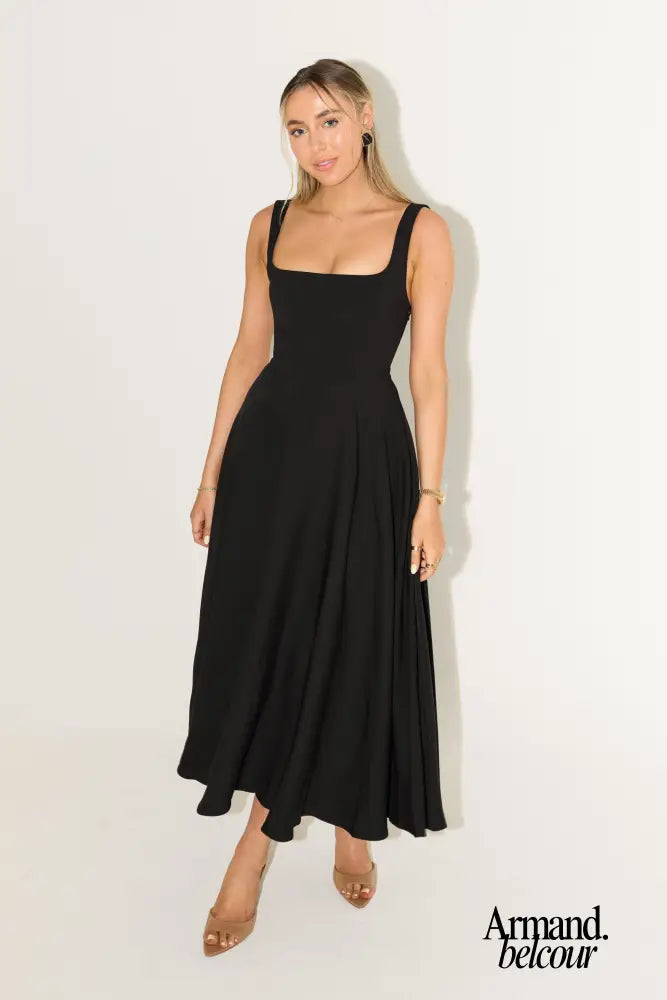 Delphine | Vestido midi fluido y atemporal Negro / S Dresses