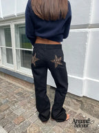 Estela | Jeans Vintage Star Negro/Estrella de leopardo / S-36 jeans