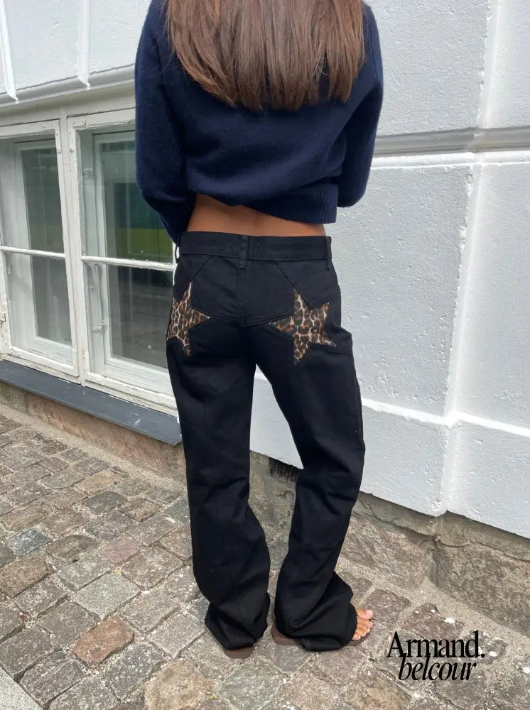 Estela | Jeans Vintage Star Negro/Estrella de leopardo / S-36 jeans