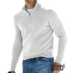 Euge | Suéter básico con cremallera para hombre Blanco / S