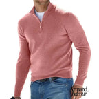 Euge | Suéter básico con cremallera para hombre Salmón / S