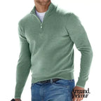 Euge | Suéter básico con cremallera para hombre Verde / S