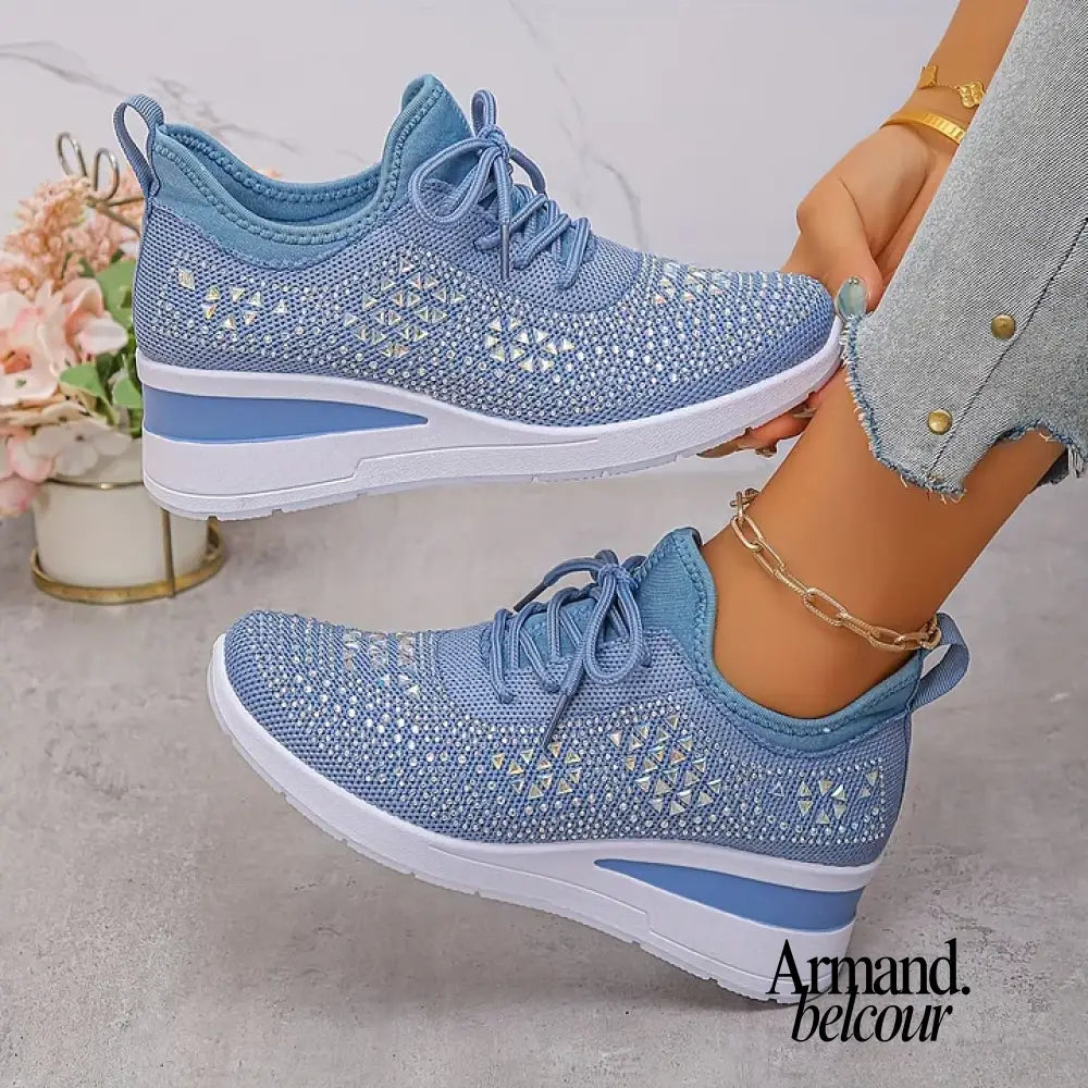 Gabriela | Zapatillas deportivas de sujeción con brillantes Azul / 36