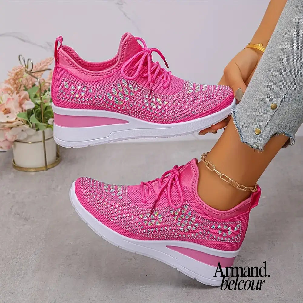 Gabriela | Zapatillas deportivas de sujeción con brillantes Rosa Claro / 36