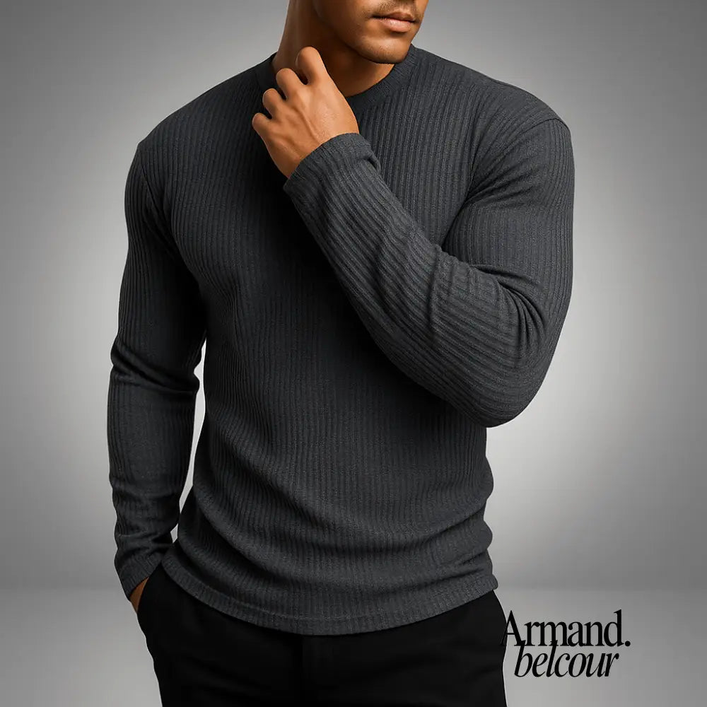 Germán | Suéter acanalado Gris / S