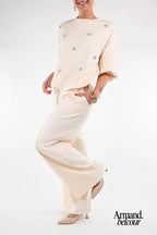 Hally | Pantalón cómodo para mujer - Crema Abbigliamento e accessori