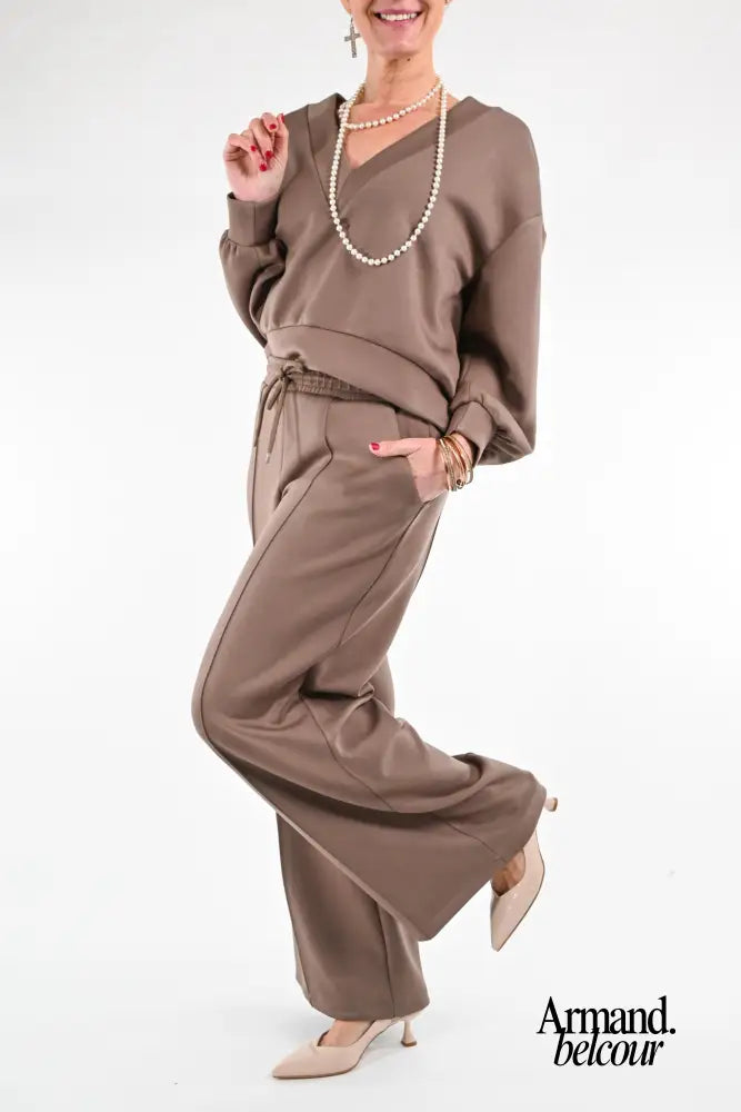 Hally | Pantalón cómodo para mujer - Marrón Abbigliamento e accessori