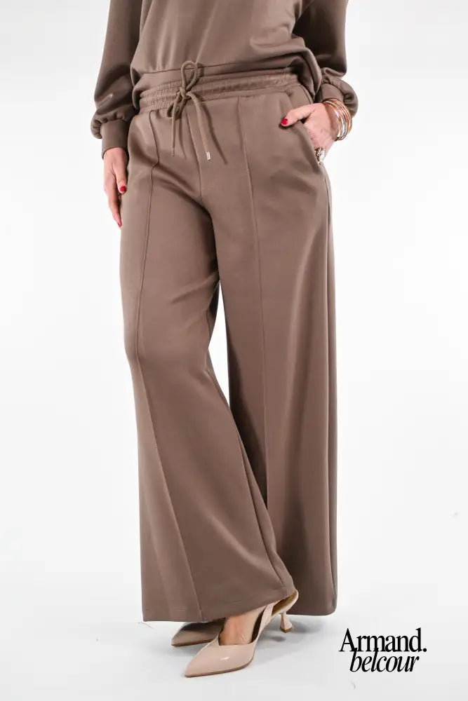 Hally | Pantalón cómodo para mujer - Marrón S Abbigliamento e accessori