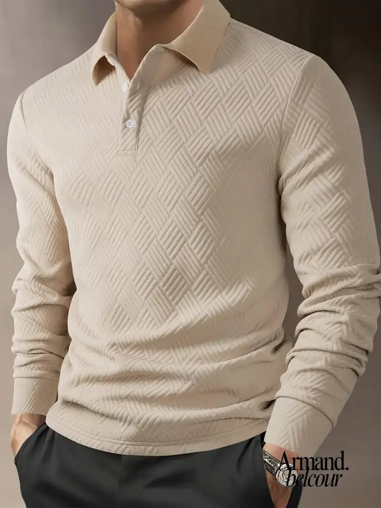 Henry | Polo casual con botones y trama especial Caqui / M