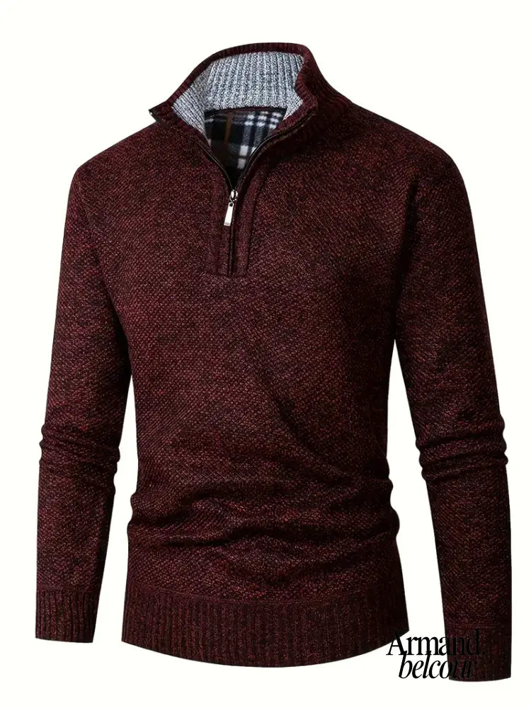 Ingram | Suéter informal de cuello alto con cremallera Burdeos / S