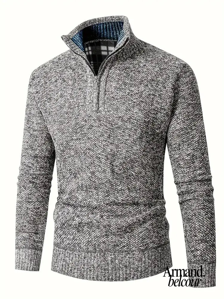 Ingram | Suéter informal de cuello alto con cremallera Gris / S