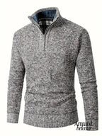 Ingram | Suéter informal de cuello alto con cremallera Gris / S