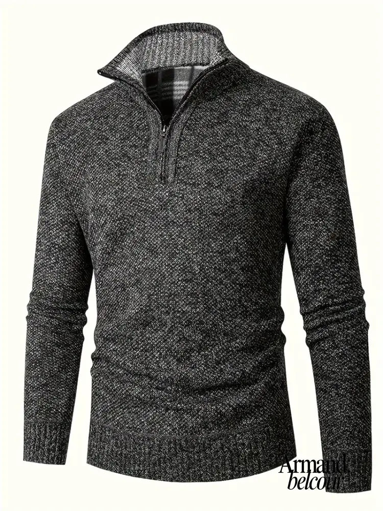 Ingram | Suéter informal de cuello alto con cremallera Negro / S