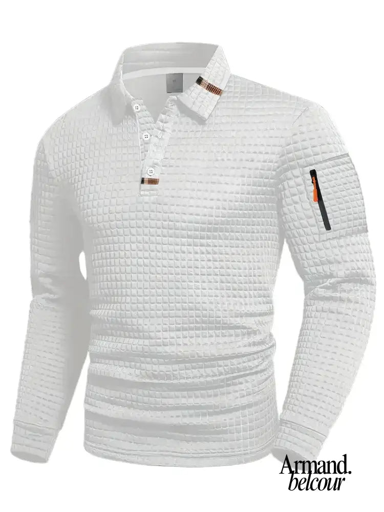 Izan | Polo texturizado con bolsillo en la manga Blanco / M