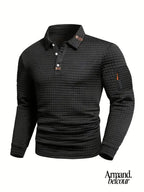 Izan | Polo texturizado con bolsillo en la manga Negro / M