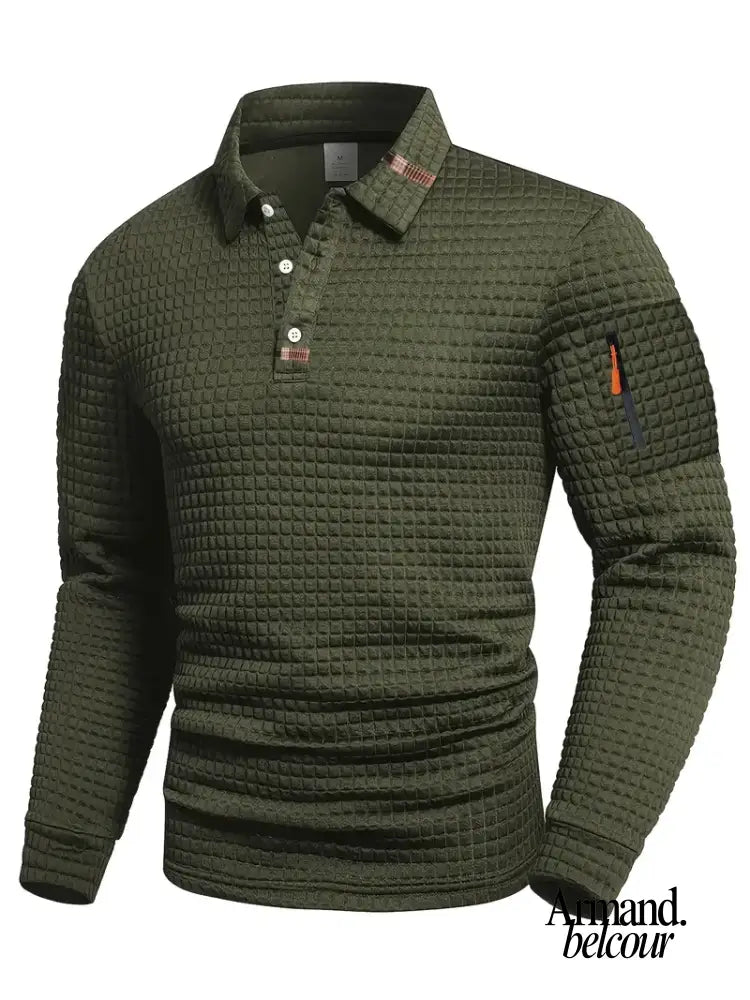 Izan | Polo texturizado con bolsillo en la manga Verde / M