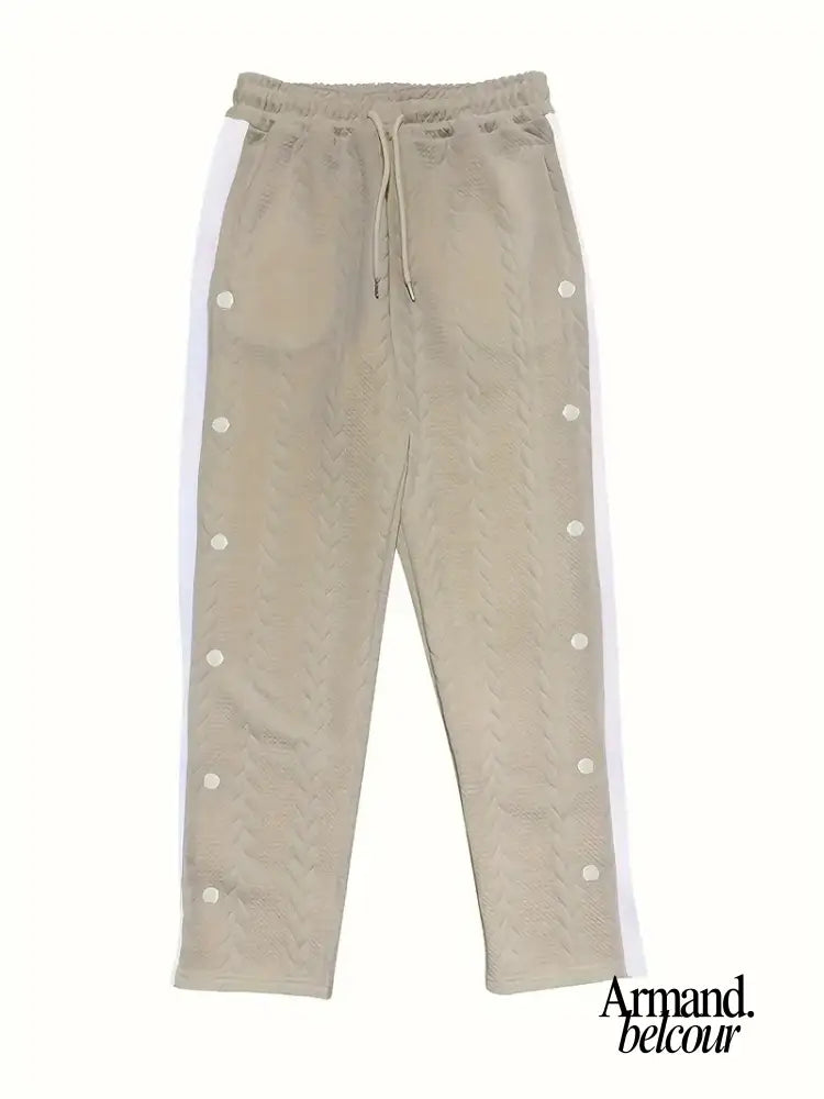 Jonás | Pantalones de punto de pierna ancha con botones laterales