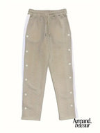 Jonás | Pantalones de punto de pierna ancha con botones laterales