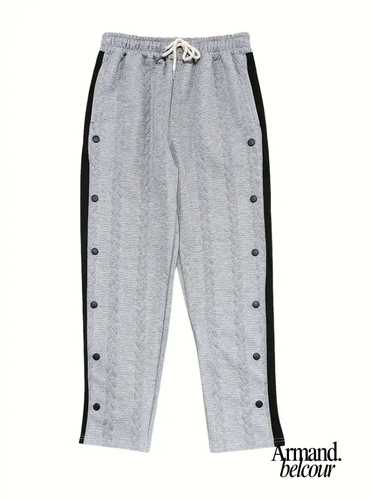 Jonás | Pantalones de punto de pierna ancha con botones laterales