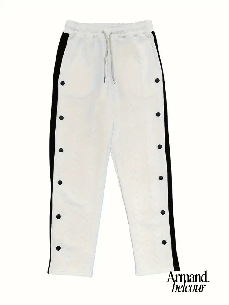 Jonás | Pantalones de punto de pierna ancha con botones laterales