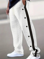 Jonás | Pantalones de punto de pierna ancha con botones laterales Blanco / S