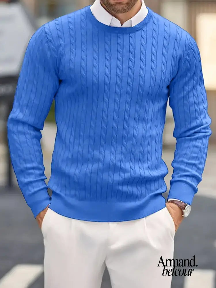 Jonny | Suéter de cuello alto de punto de manga larga Azul / M