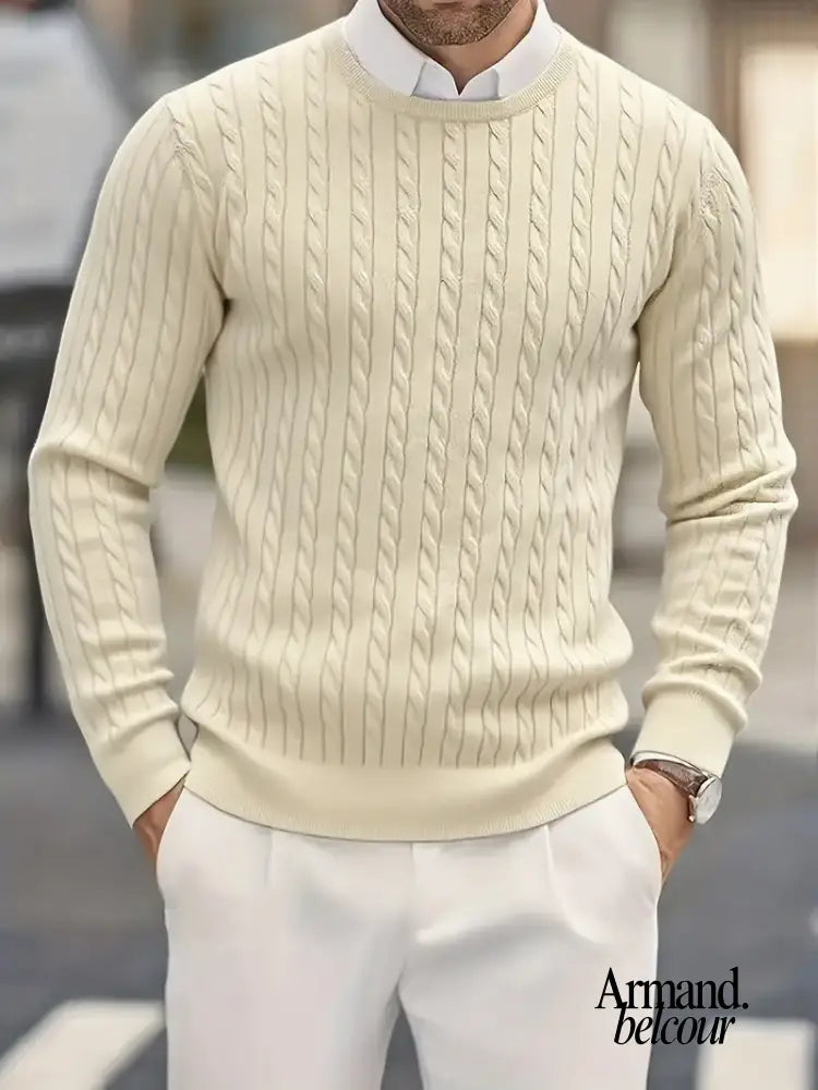 Jonny | Suéter de cuello alto de punto de manga larga Beige / M