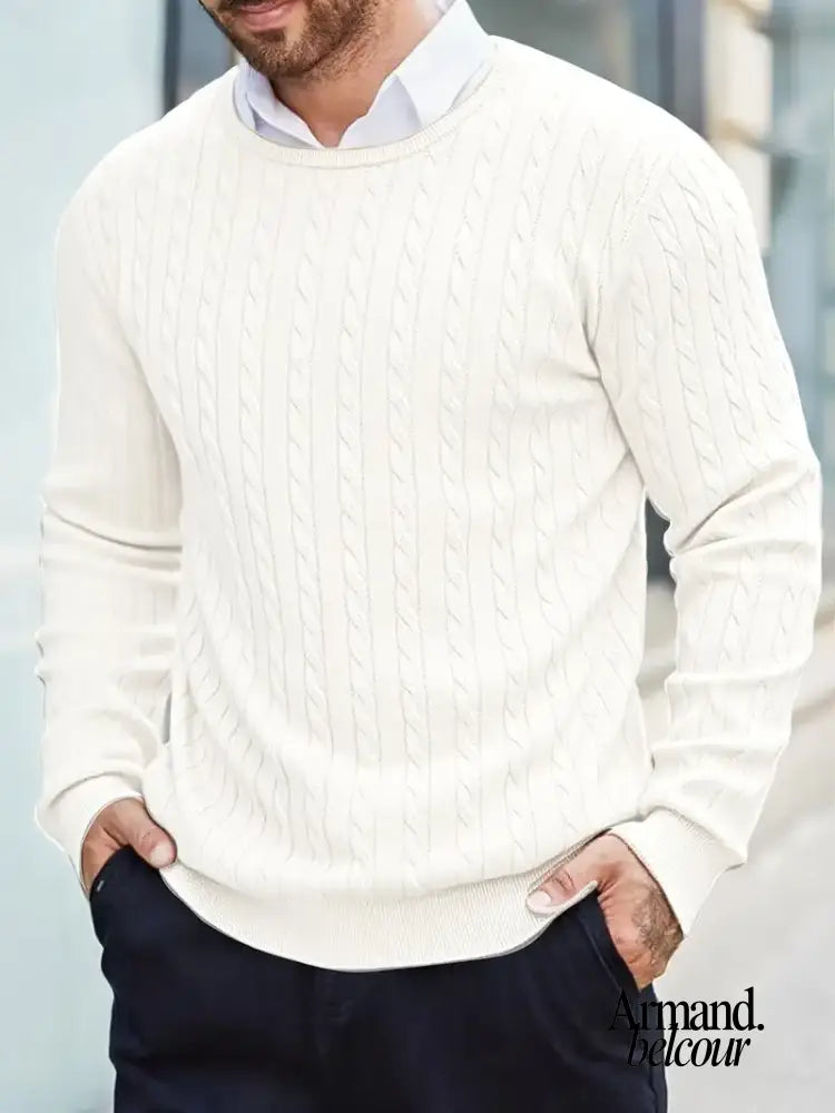 Jonny | Suéter de cuello alto de punto de manga larga Blanco / M