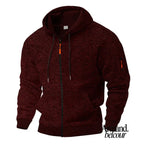 Kaje - Chaqueta cómoda con cremallera y bolsillos Granate / S