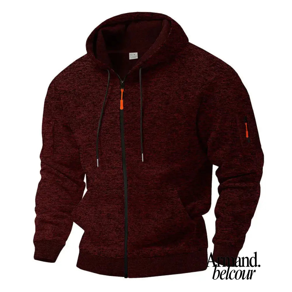 Kaje - Chaqueta cómoda con cremallera y bolsillos Granate / S