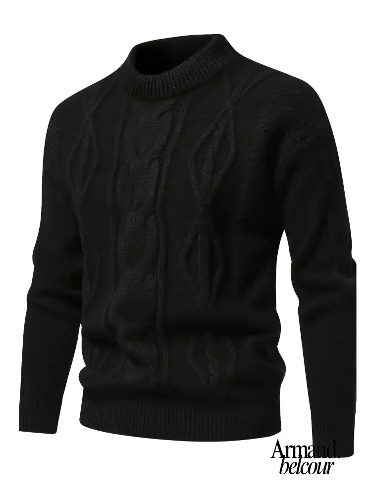 Kalisto | Suéter de punto casual de manga larga Negro / S