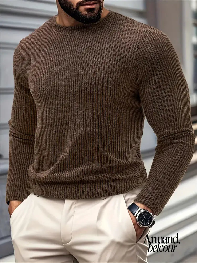 Kami | Suéter informal de punto de manga larga Café / XS