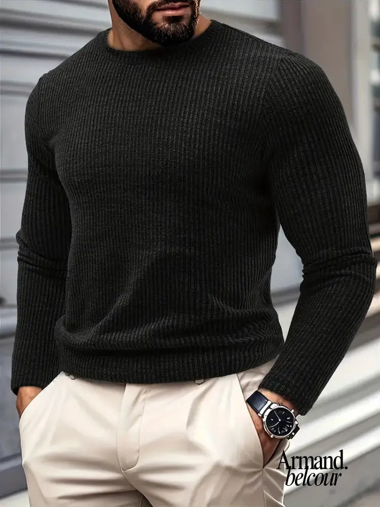 Kami | Suéter informal de punto de manga larga Negro / XS