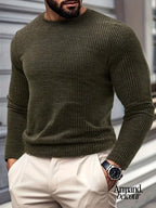 Kami | Suéter informal de punto de manga larga Verde Oliva / XS