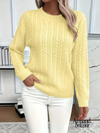 Kate | Suéter de punto trenzado Amarillo / XS