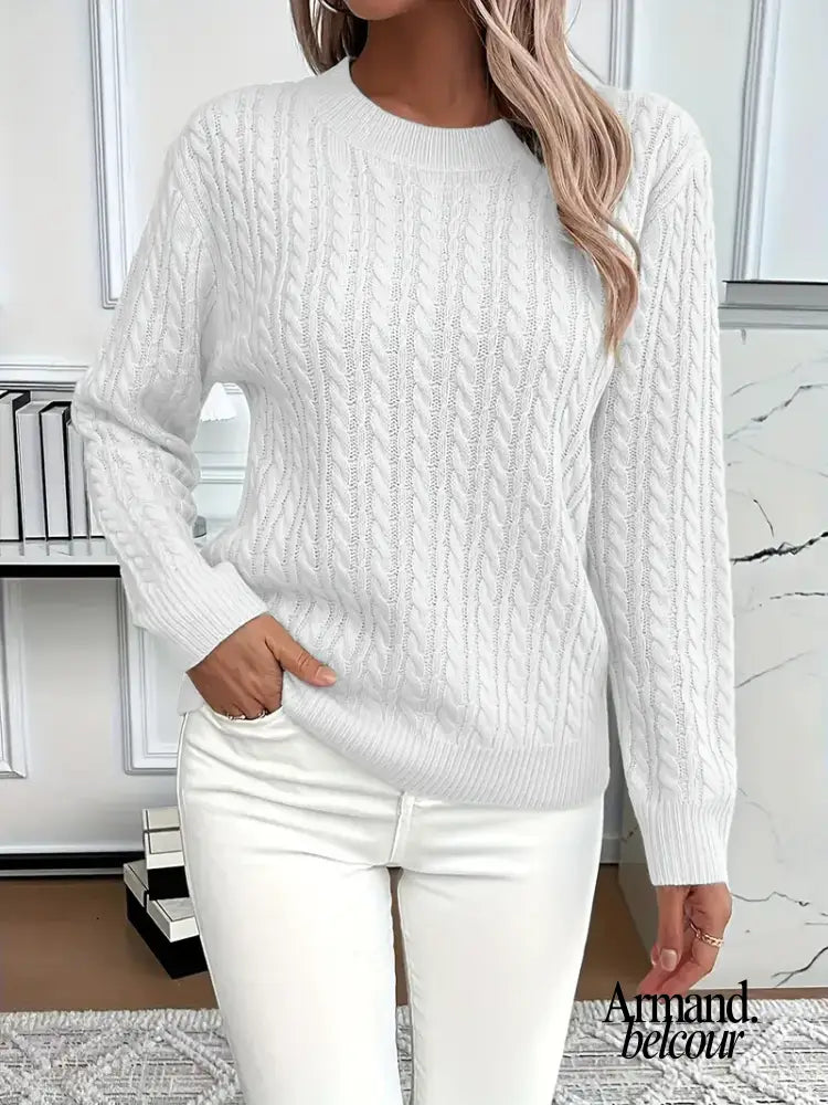 Kate | Suéter de punto trenzado Blanco / XS