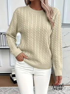 Kate | Suéter de punto trenzado Caqui / XS