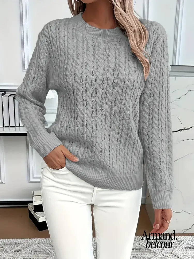 Kate | Suéter de punto trenzado Gris / XS