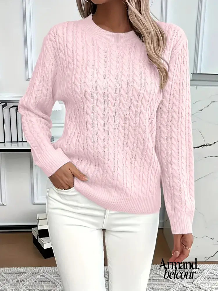 Kate | Suéter de punto trenzado Rosa / XS