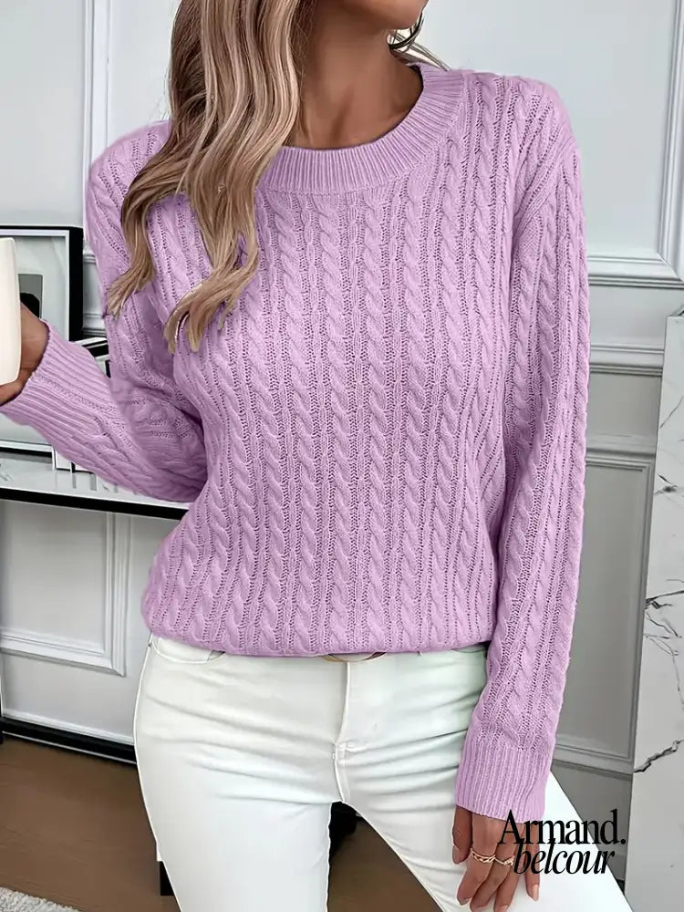 Kate | Suéter de punto trenzado Violeta / XS