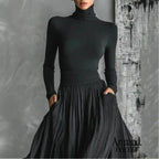 Kira | Elegante vestido largo negro