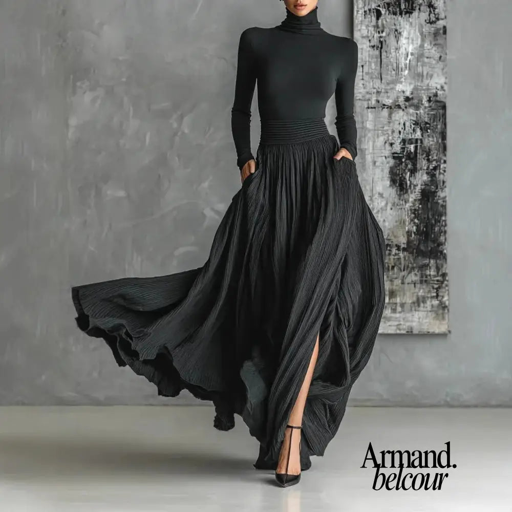 Kira | Elegante vestido largo negro XS