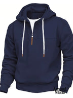 Kolton | Sudadera con capucha y media cremallera Azul / S