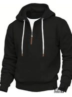 Kolton | Sudadera con capucha y media cremallera Negro / S