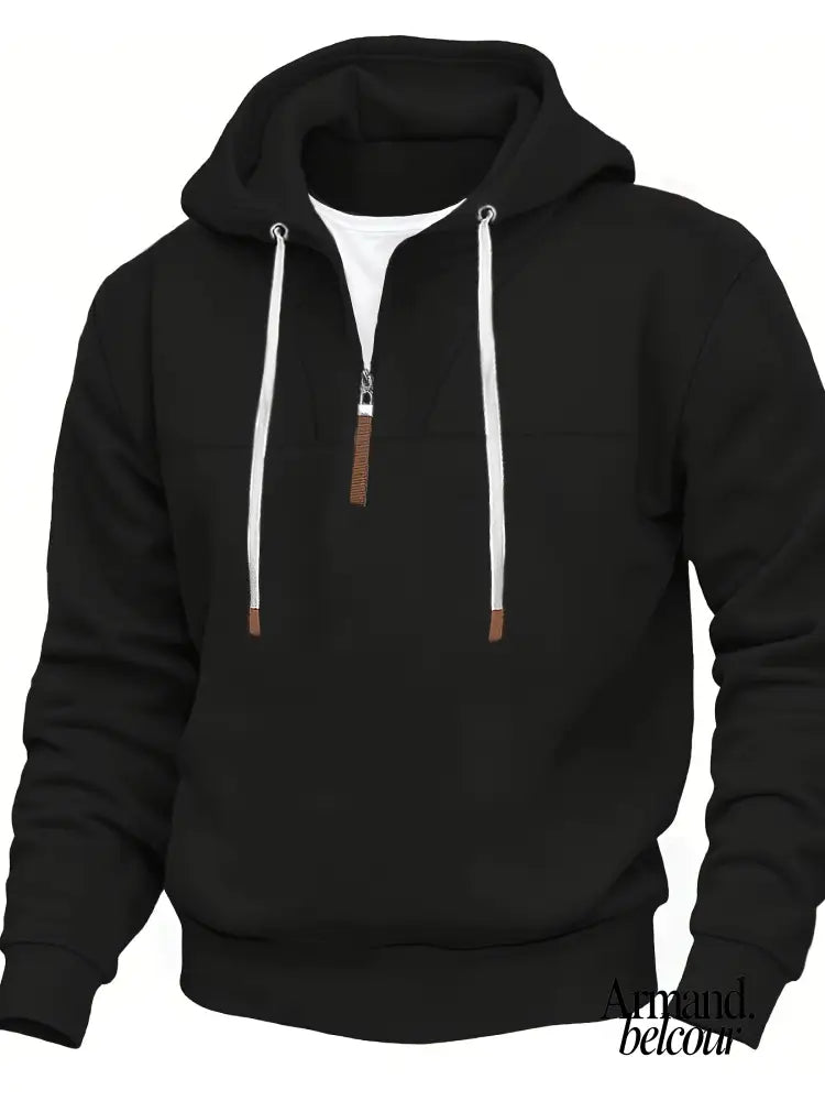 Kolton | Sudadera con capucha y media cremallera Negro / S