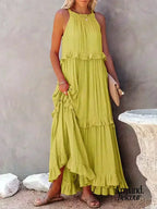 Lou | Elegante vestido sin mangas con volantes. Maxi Dresses