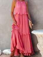 Lou | Elegante vestido sin mangas con volantes. Maxi Dresses