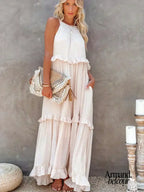 Lou | Elegante vestido sin mangas con volantes. Maxi Dresses
